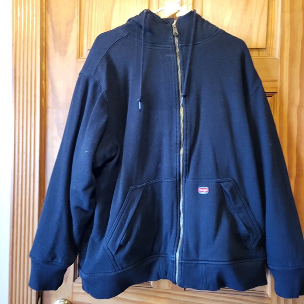 Wrangler insulated faux shearling lined Hoodie Black mens size XL
